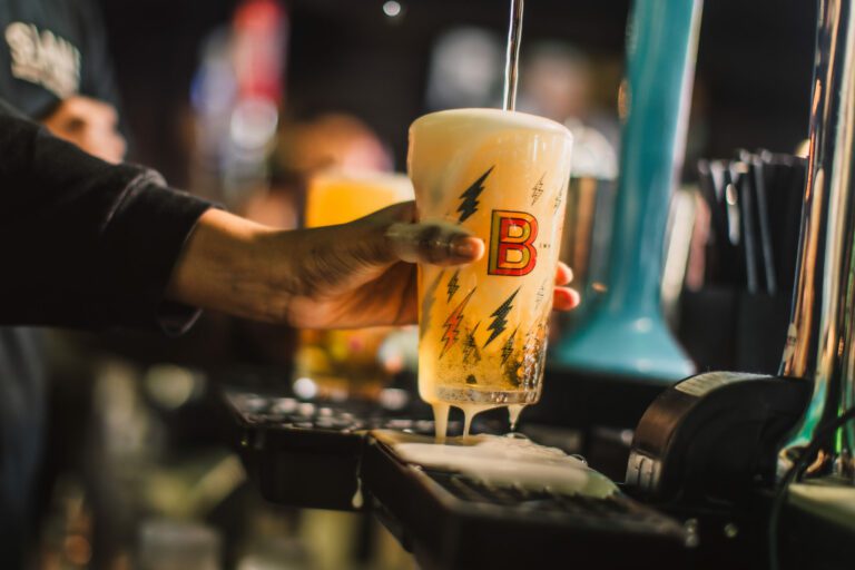 A pint of beer is poured at Shepherd's Bush Belushi's Bar.