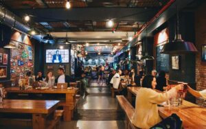 An interior shot of Belushi's bar in Barcelona.
