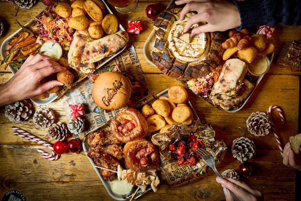 Christmas food platters at Belushi's Bar in Shepherd's Bush.