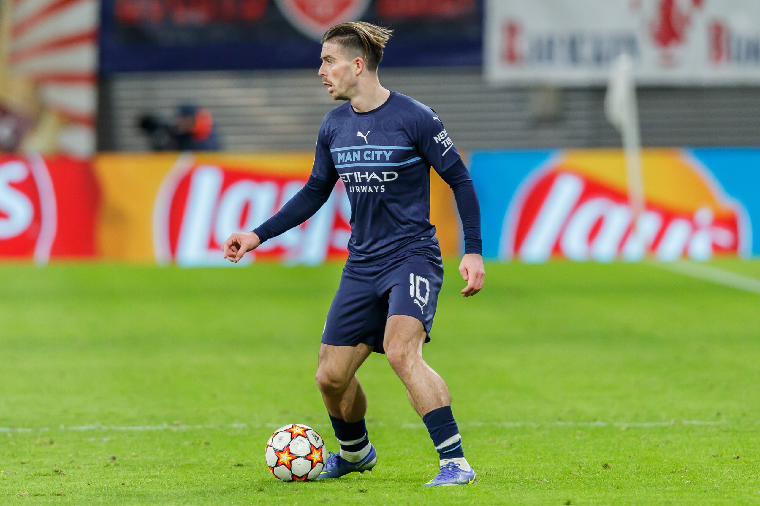 Jack Grealish on the ball for Manchester City.