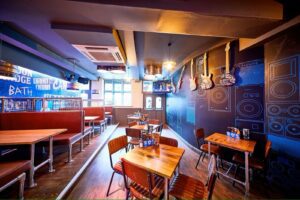 An interior shot of a private hire space in Camden Belushi's.