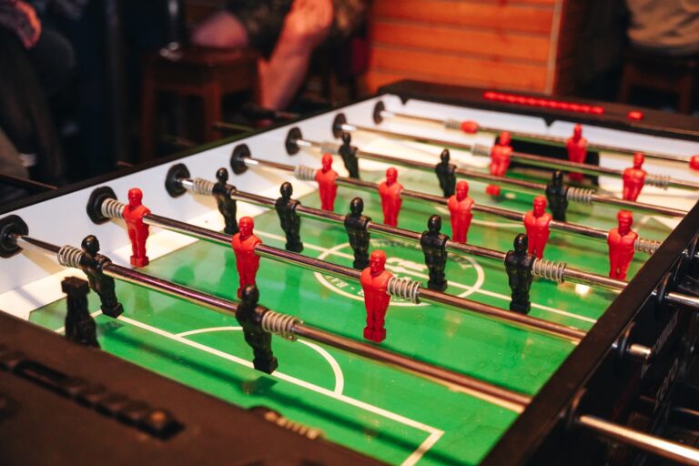 A picture of a foosball table