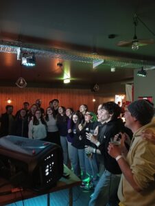 A picture of a group of customers at Belushi's bar